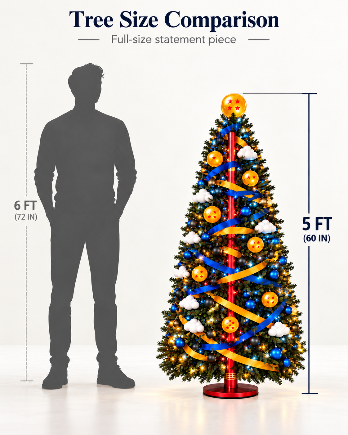 5 ft Saiyan Tree beside a 6 ft person